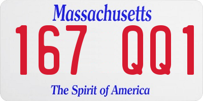 MA license plate 167QQ1