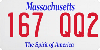 MA license plate 167QQ2