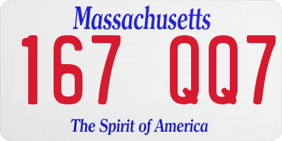 MA license plate 167QQ7