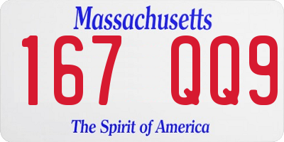 MA license plate 167QQ9