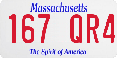 MA license plate 167QR4