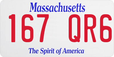 MA license plate 167QR6