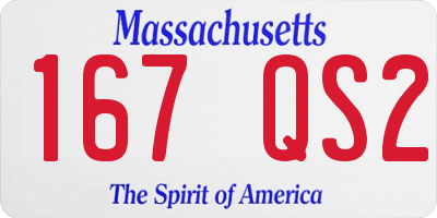 MA license plate 167QS2