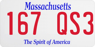 MA license plate 167QS3