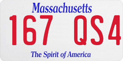 MA license plate 167QS4