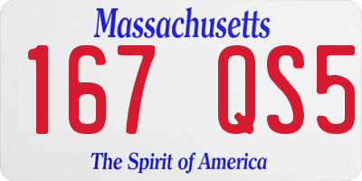 MA license plate 167QS5