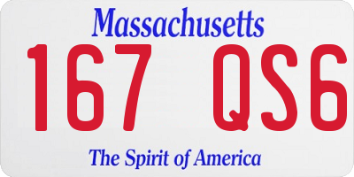 MA license plate 167QS6