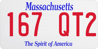 MA license plate 167QT2