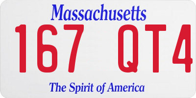 MA license plate 167QT4