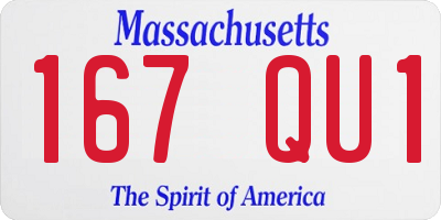 MA license plate 167QU1