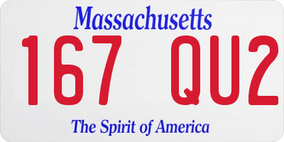 MA license plate 167QU2