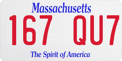 MA license plate 167QU7