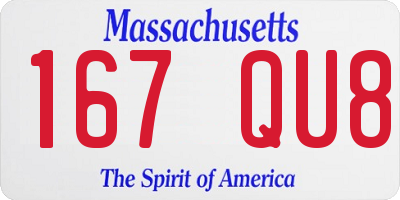 MA license plate 167QU8