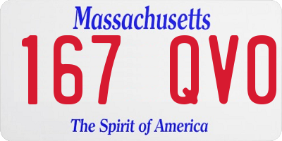 MA license plate 167QV0