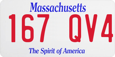 MA license plate 167QV4