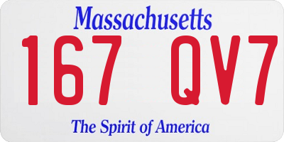 MA license plate 167QV7