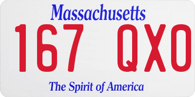 MA license plate 167QX0