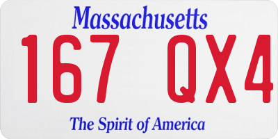 MA license plate 167QX4