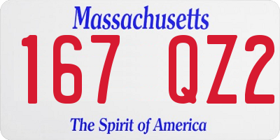 MA license plate 167QZ2