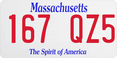 MA license plate 167QZ5