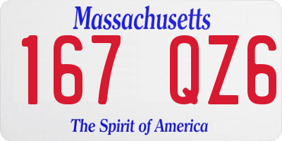 MA license plate 167QZ6