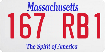 MA license plate 167RB1