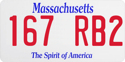 MA license plate 167RB2