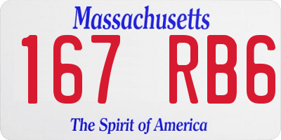 MA license plate 167RB6