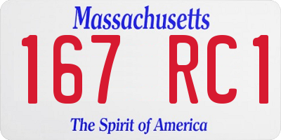 MA license plate 167RC1