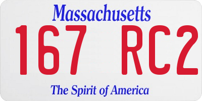MA license plate 167RC2