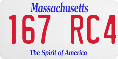 MA license plate 167RC4
