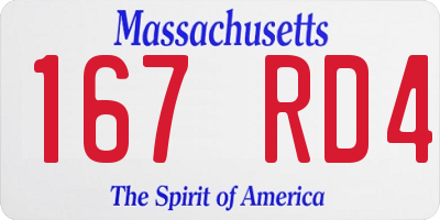 MA license plate 167RD4