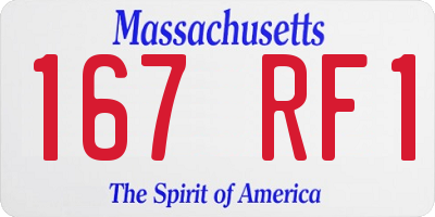 MA license plate 167RF1
