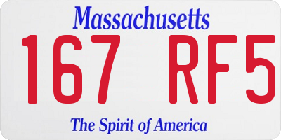 MA license plate 167RF5