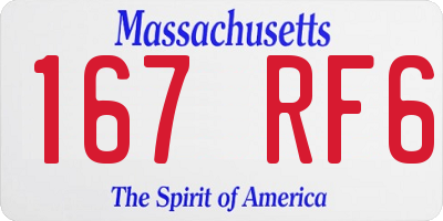 MA license plate 167RF6