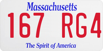 MA license plate 167RG4