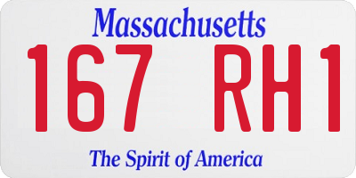 MA license plate 167RH1