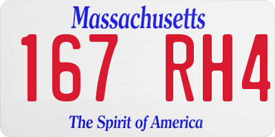 MA license plate 167RH4