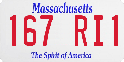 MA license plate 167RI1