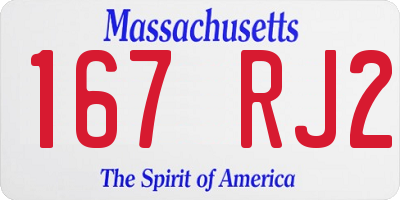 MA license plate 167RJ2
