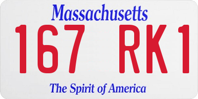 MA license plate 167RK1