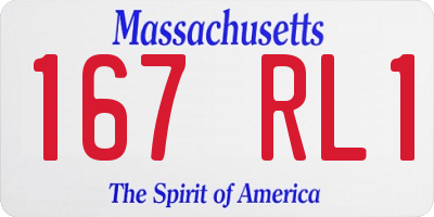 MA license plate 167RL1