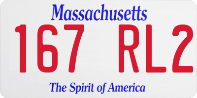 MA license plate 167RL2