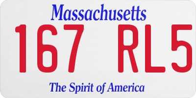 MA license plate 167RL5