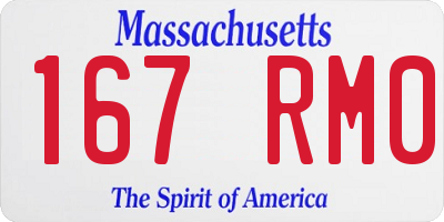 MA license plate 167RM0
