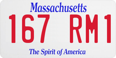 MA license plate 167RM1
