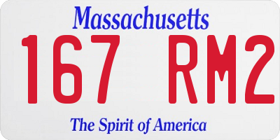 MA license plate 167RM2