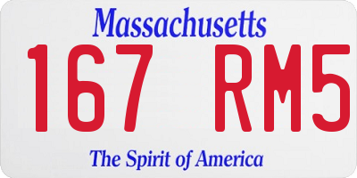 MA license plate 167RM5