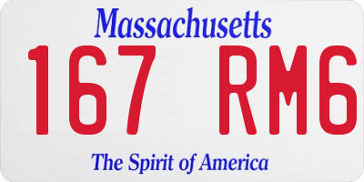 MA license plate 167RM6