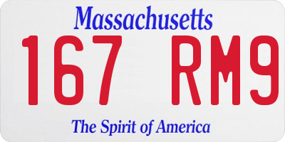MA license plate 167RM9
